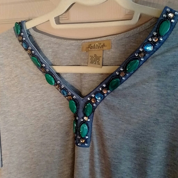 Peck & Peck Weekend XL Embellished T-shirt - Picture 3 of 4